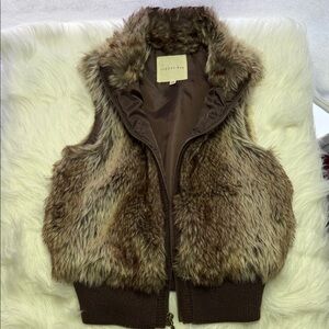 Copper Key Brown Faux Fur Puffer Vest